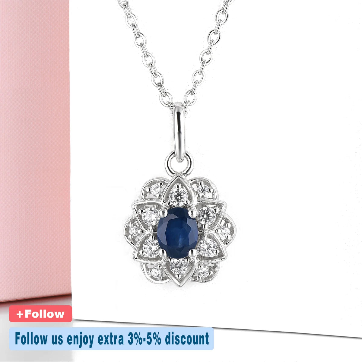 Natural Blue Sapphire Solid Sterling Silver Pendants 0.4 Carats Genuine Precious Sapphire Women Daily Fine Jewelrys Styles