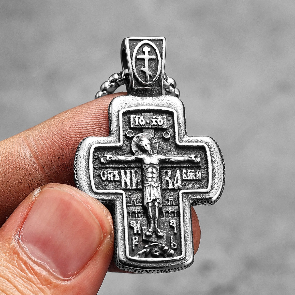 Religion Jesus Cross Stainless Steel Men Women Necklaces Pendants Chain Punk Gothic Trendy Jewelry Creativity Gift