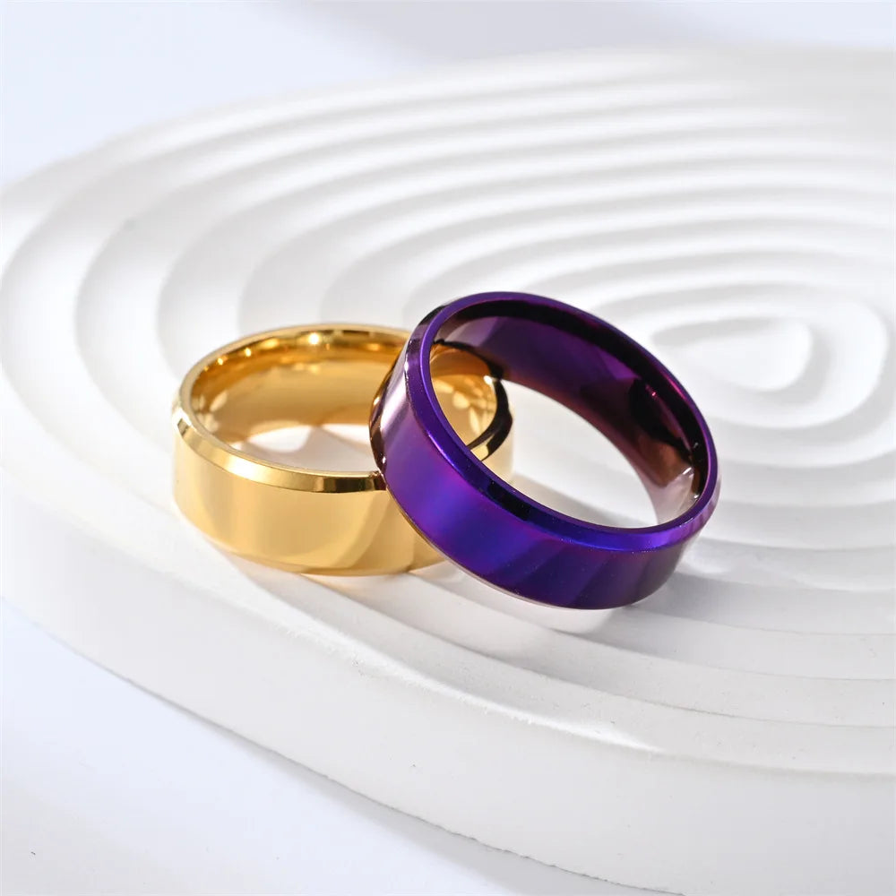7 Colors 8mm Men Rings Titanium Stainless Steel Rings For Men Women Matte Brushed Wedding Engagement Ring Couple Jewelry Gift