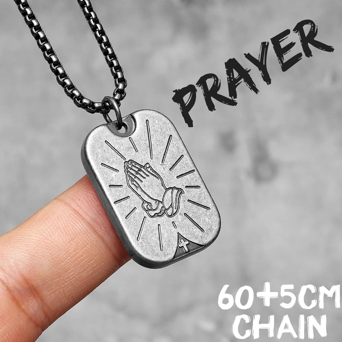 Paryer Hands Stainless Steel Men Necklaces Pendant Chain Cross Amulet Vintage New In For Women Fashion Jewelry Gifts Wholesale