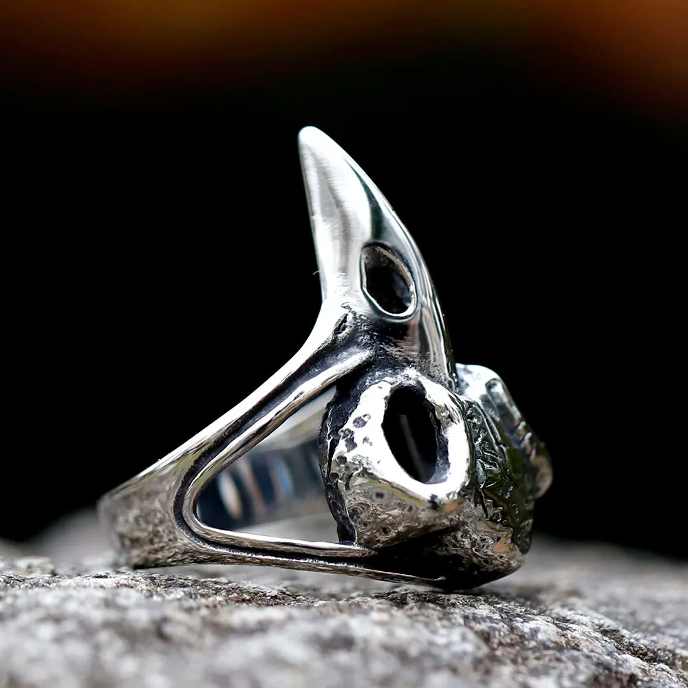 NEW Men's 316L stainless steel rings Vintage viking raven head RING for teens animal Jewelry Gift