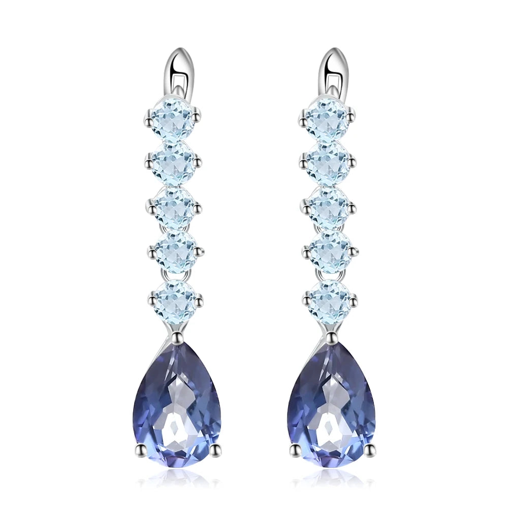 Gem's Ballet 8.91Ct Natural Amethyst Vintage Long Earrings 925 Sterling Silver Gemstone Drop Earrings For Women Fine Jewelry Mystic Quartz 925 Sterling Silver CHINA