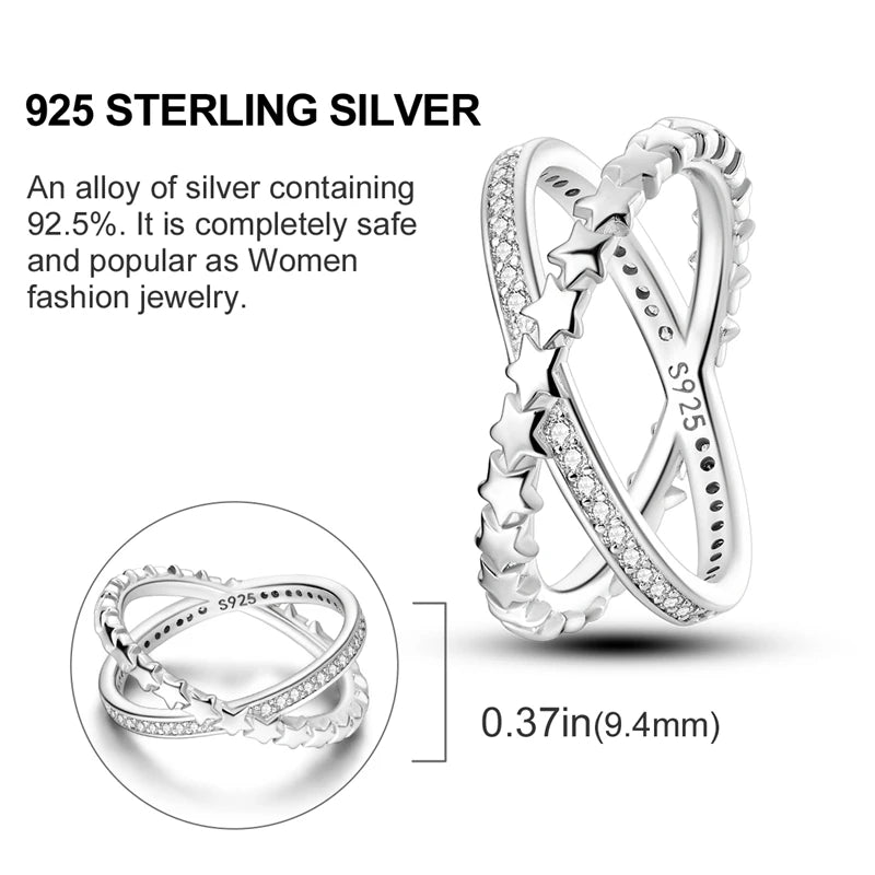 925 Sterling Silver Infinite Love Ring Original Luxury Design Zircon Finger Rings For Women High Quality Wedding Jewelry Gift
