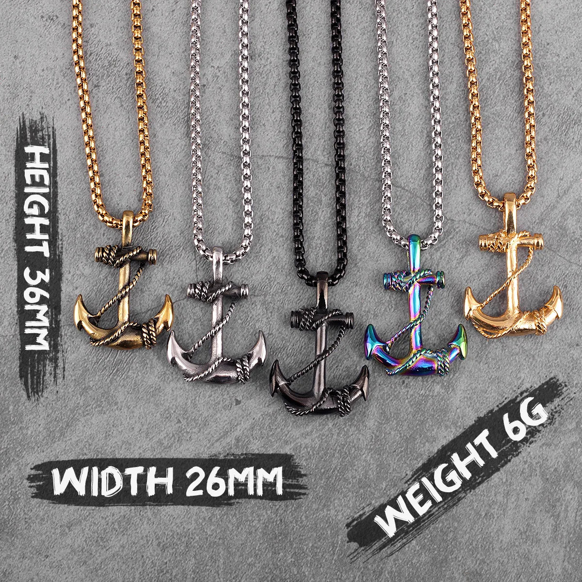 Anchor Sailor Stainless Steel Men Women Necklaces Pendants Chain Vintage Punk Rock Fashion Jewelry Creativity Gift Wholesale