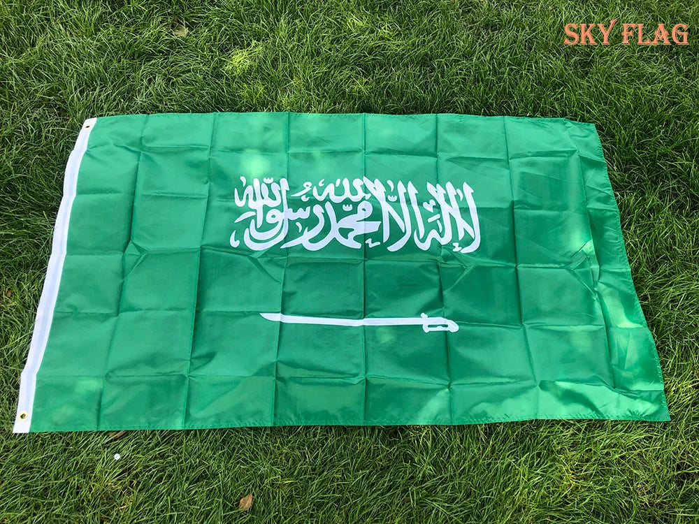 SKY FLAG Saudi Arabia flag 90*150cm  Hanging Polyester Saudi Arabia National flag Banner For Decoration