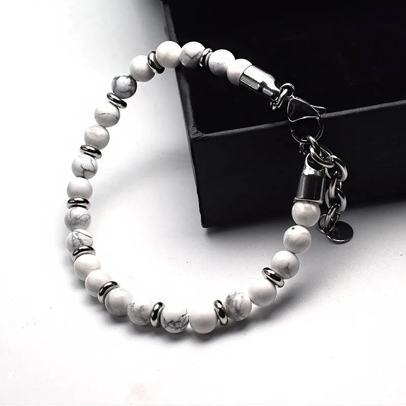 6mm Tiger Eye Beads Strand Bracelets Men Women Charm Stainless steel Chain Colorful Natural Stone Bracelet Male Jewelry Gift New