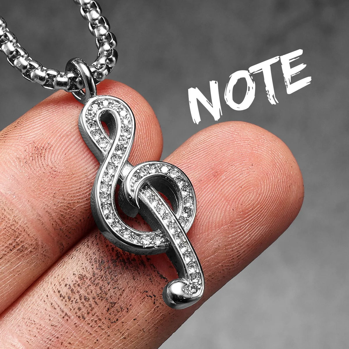 Musical Instrument Guitar Tape Stainless Steel Men Necklaces Pendant Chain Punk Rock Hiphop Women Fashion Jewelry Gift Wholesale