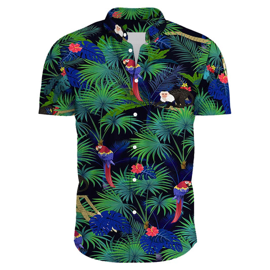 2024 Summer Men's Casual Floral Print Short Sleeve Top Hawaiian Shirt For Mens Clothes Daily New High Quality Lapel Oversized CS2024XQ1225