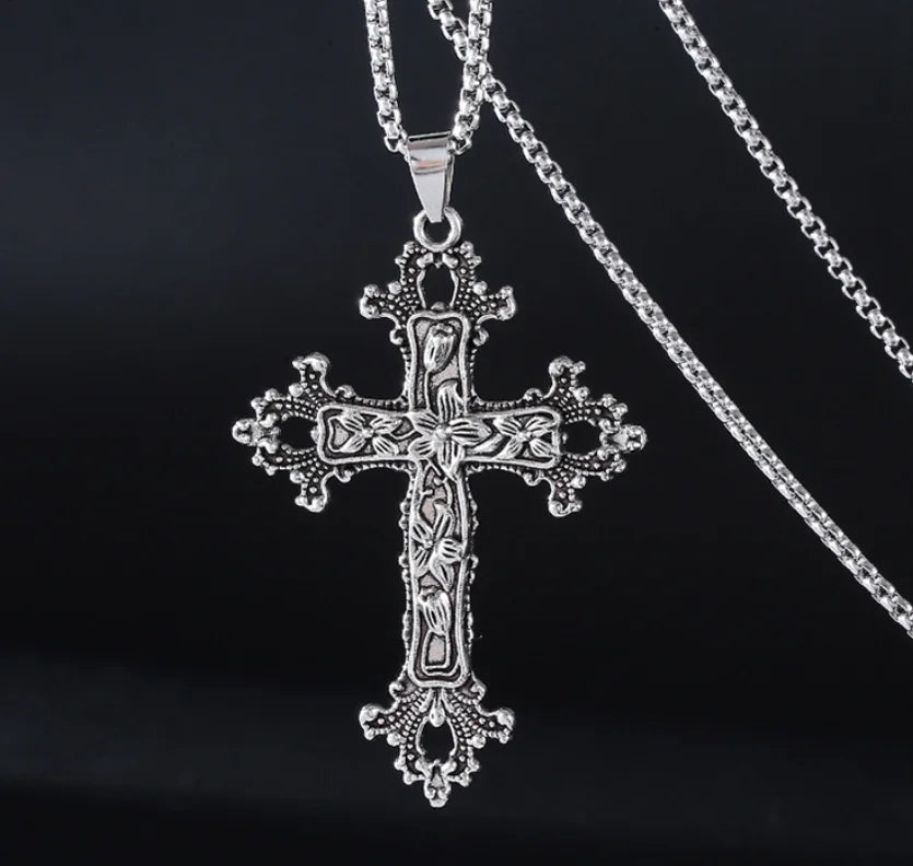 European And American Fashion Personality Retro Gothic Cross Necklace For Men And Women Street Hip-Hop Trendsetters Versatile Pe