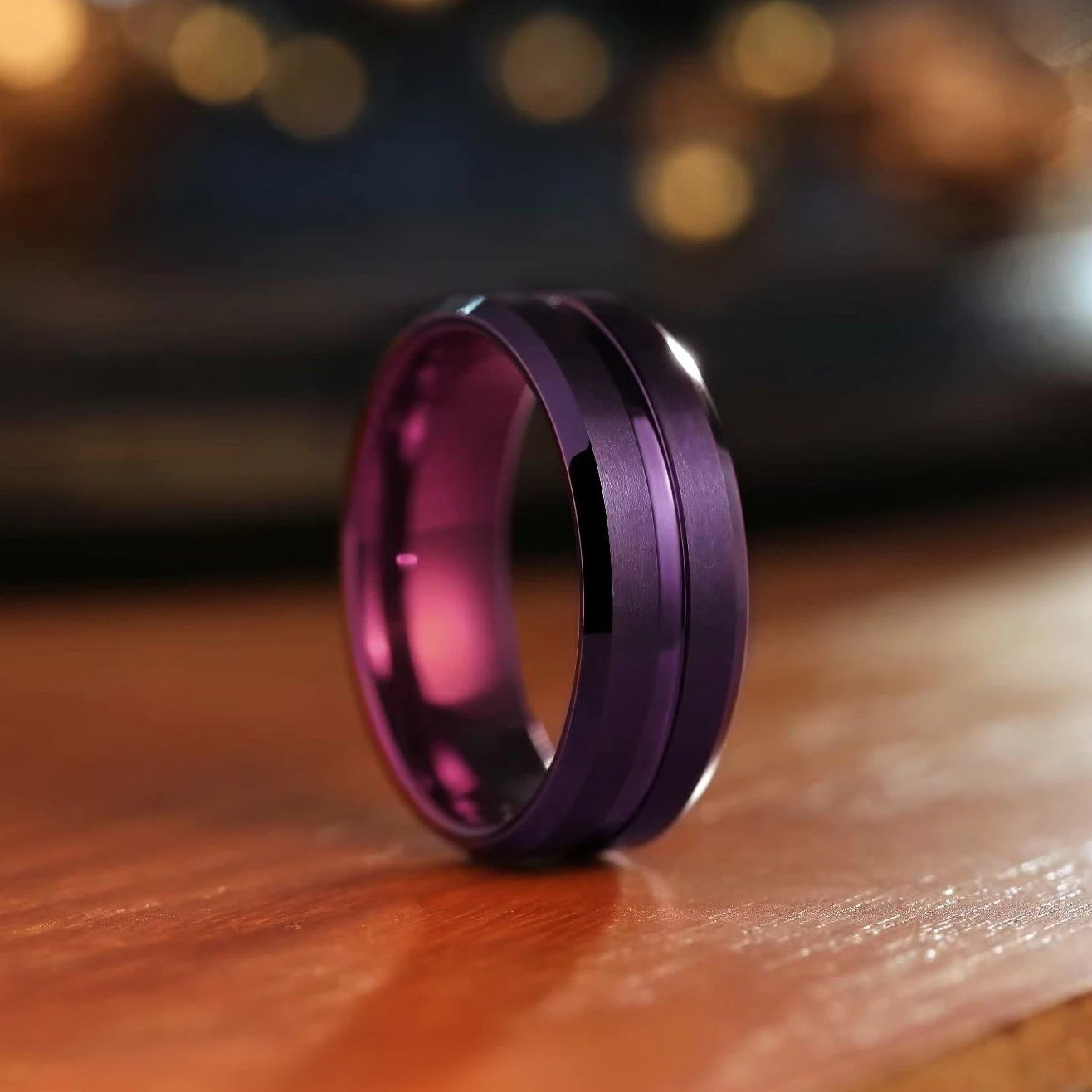 Simple 8mm Rainbow Color Stainless Steel Rings For Men Women Colorful Matte Brushed Men Rings Wedding Band Jewelry Drop Shipping