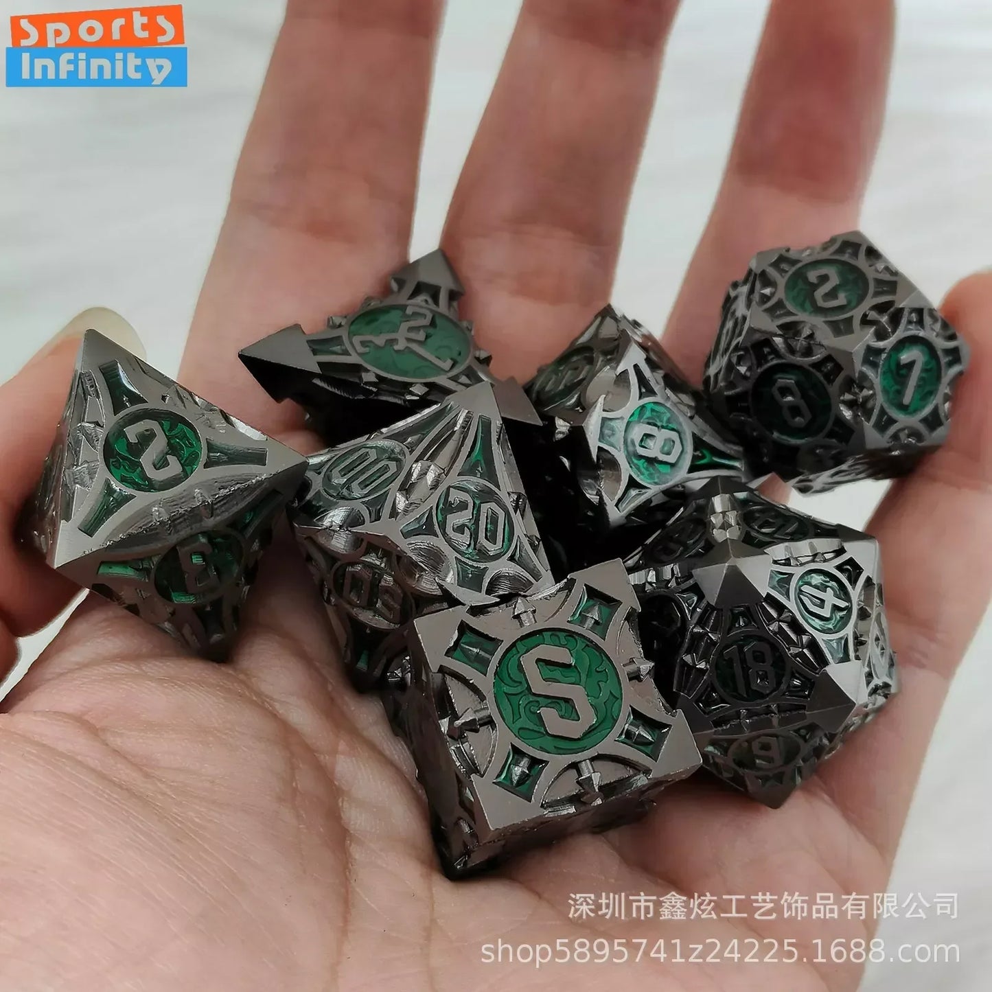 7Pcs Set Metal Dice Solid Polyhedral Number Dice Kit for DND Running Team RPG D4 D6 D8 D10 D12 D20 Table Board Game dnd Dice Set