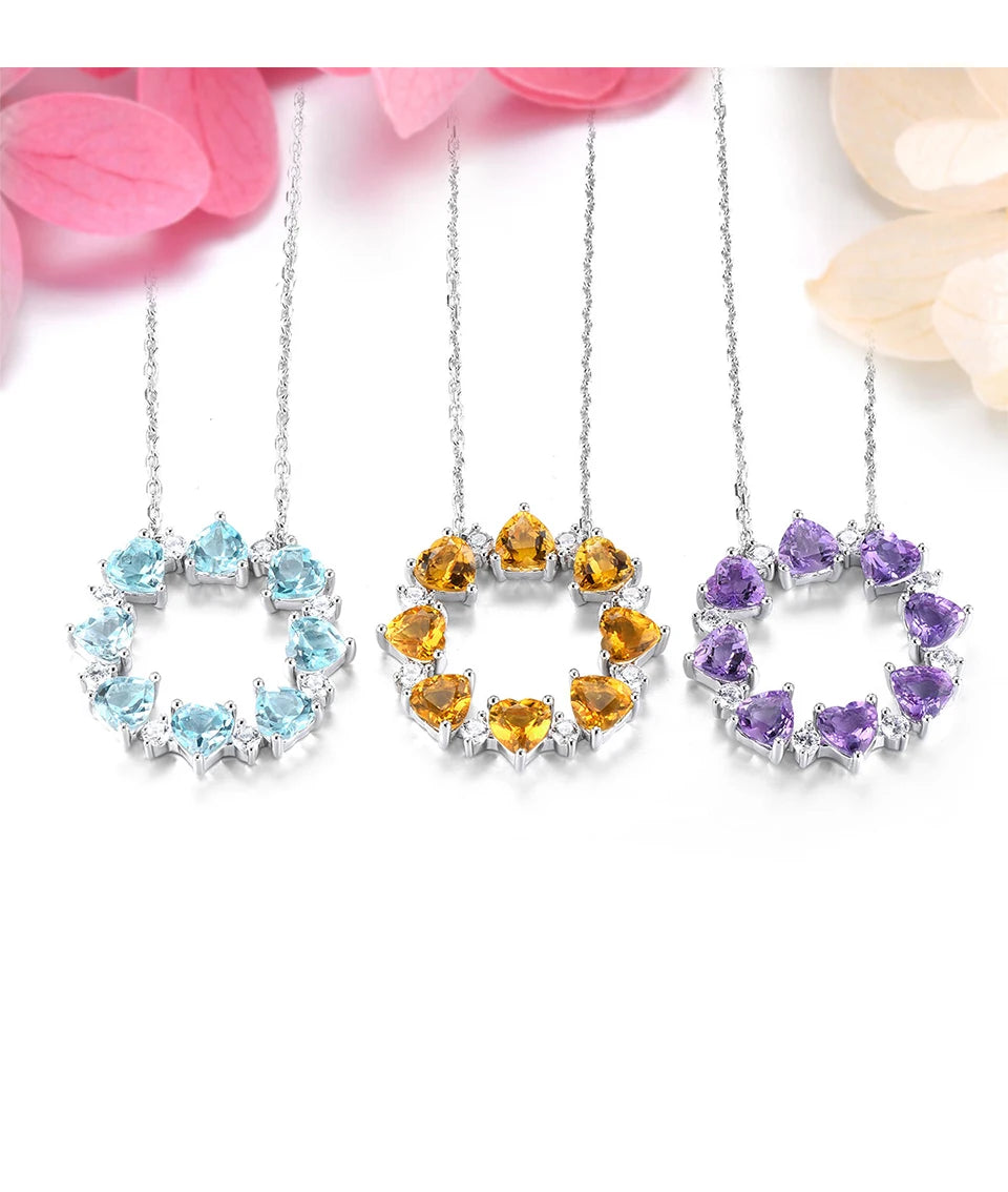 Colgantes de plata de ley con topacio azul cielo natural de 4,5 quilates, piedras preciosas auténticas para mujer, estilo romántico clásico, joyería fina, regalos.