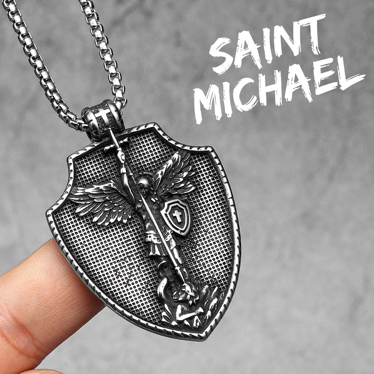 Arch Angel St.Michael Stainless Steel Men Necklaces Pendant Chain Amulet Vintage New In For Women Fashion Jewelry Gift Wholesale