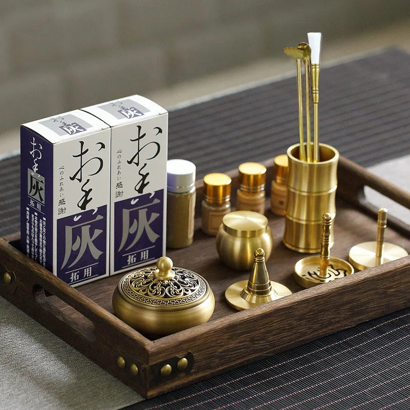 Incense Burner Set Brass Incense Fragrance Making Kit Incense Sealing Mold Incense Holder for Yoga Meditation Home Fragrance