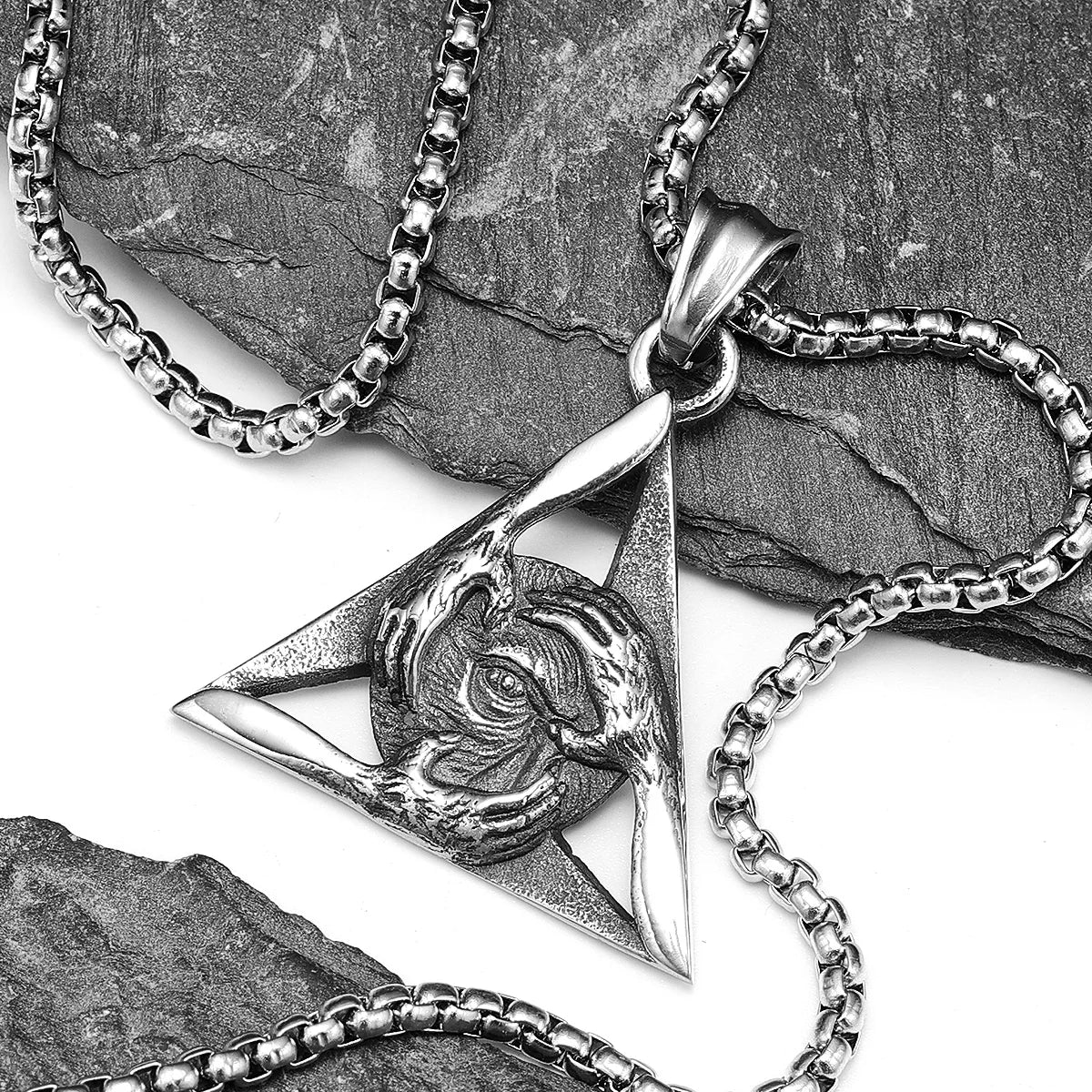 Freemasonry Eye of Light Stainless Steel Men Necklaces Pendant Chain Punk For Women Fashion Jewelry Gifts Wholesale Dropshiping