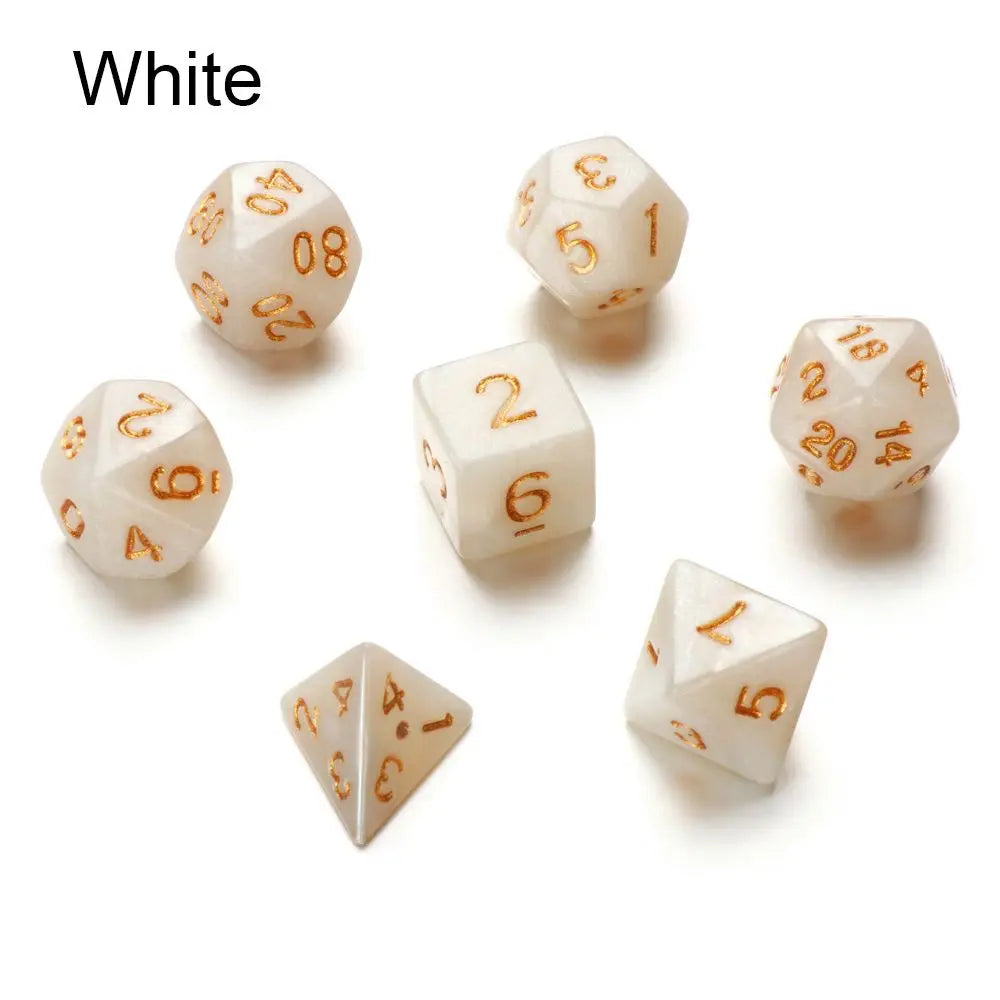 7Pcs Metal Polyhedral Dice Set Cool Metal Dices Table Games Accessory For D&d DND D6 D8 D10 D12 D20 F5 - Plastic