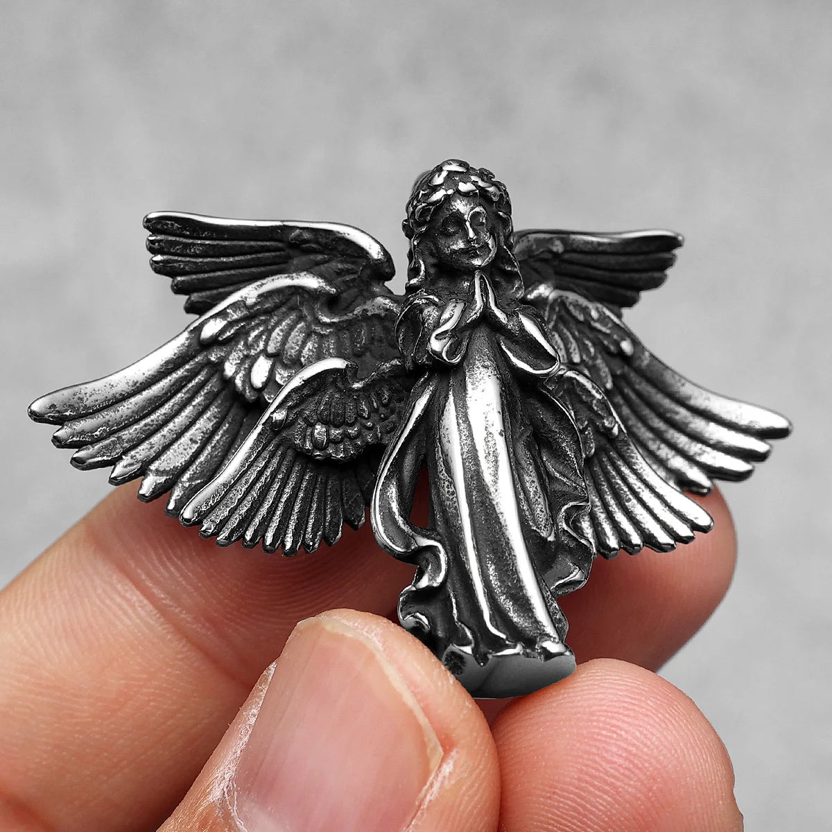Angel Waing Amulet Stainless Steel Men Necklaces Pendant Chain Punk New In For Couple Women Fashion Jewelry Gifts Wholesale