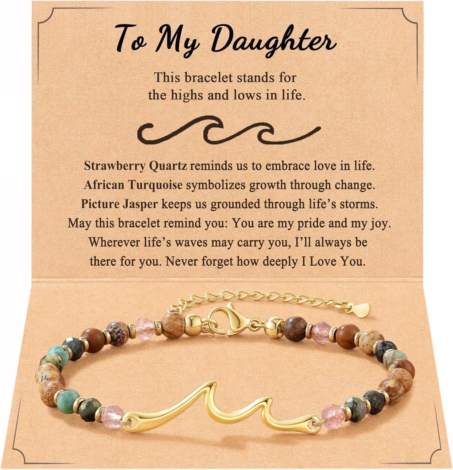 Meaningful Gifts Wave Bracelet,The Waves of Life We've been Through,Meaningful Graduation Gifts for Friends,Daughters,Classmates