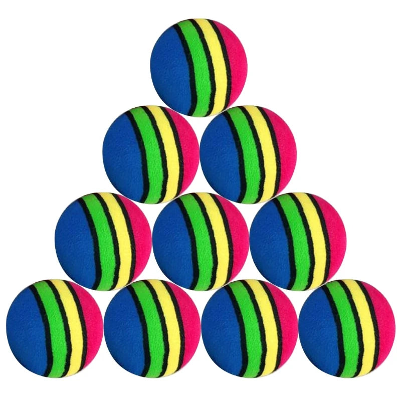 10Pcs Colorful Cat Toy Ball Interactive Cat Toys Play Chewing Rattle Scratch Natural Foam Ball Training Pet Supplies