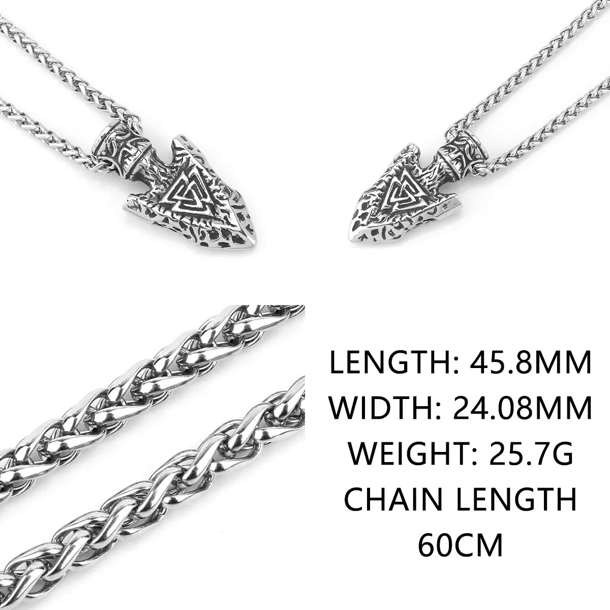 Vikings Odin Rune Necklace Various Men's Nordic Vegvisir Valknut Amulet Pendant Stainless Steel Punk Fashion Jewelry Wholesale