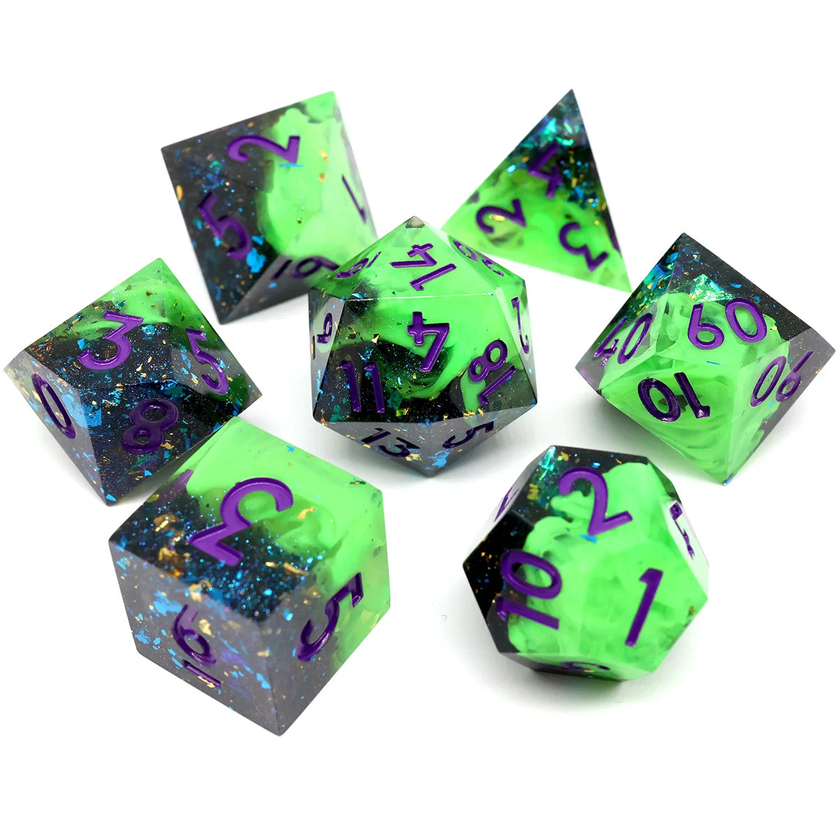 Polyhedral RPG Dice Board Games Resin DND Dice Set Sharp Edge Dice DND Gift For Role Playing Table Game-G4 Nobility lady