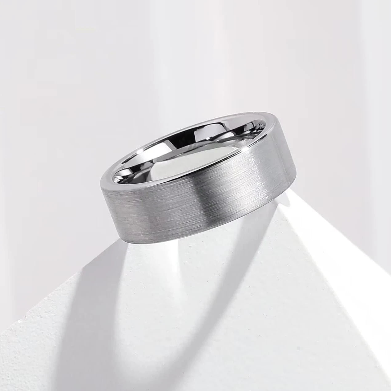 Simple 8mm Men Titanium Stainless Steel Rings Black Brushed Matte Finish Rings For Men Women Wedding Band Jewelry Drop Shipping