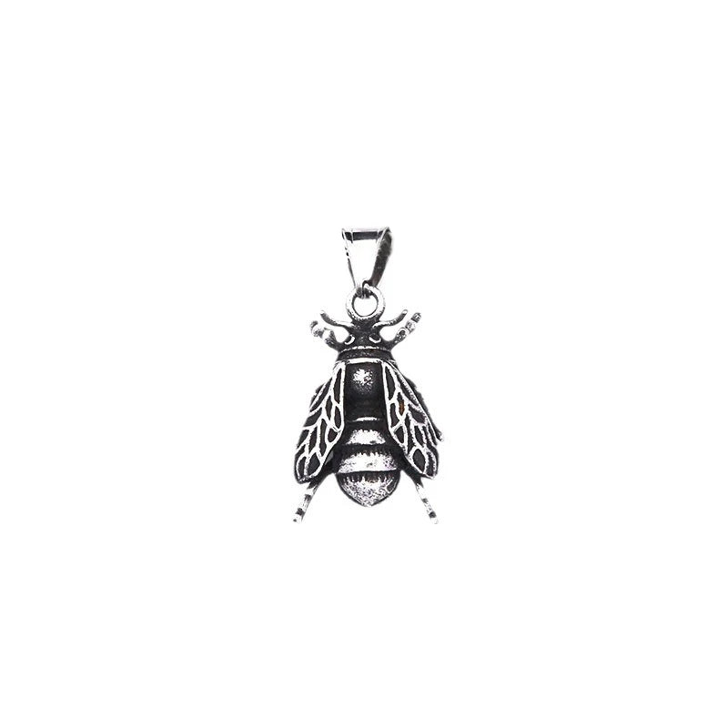 Trendy SImple Bee Pendant Popular 316L Stainless Steel Creative Unique Animal Necklaces Personality Men Women Party Jewelry Gift