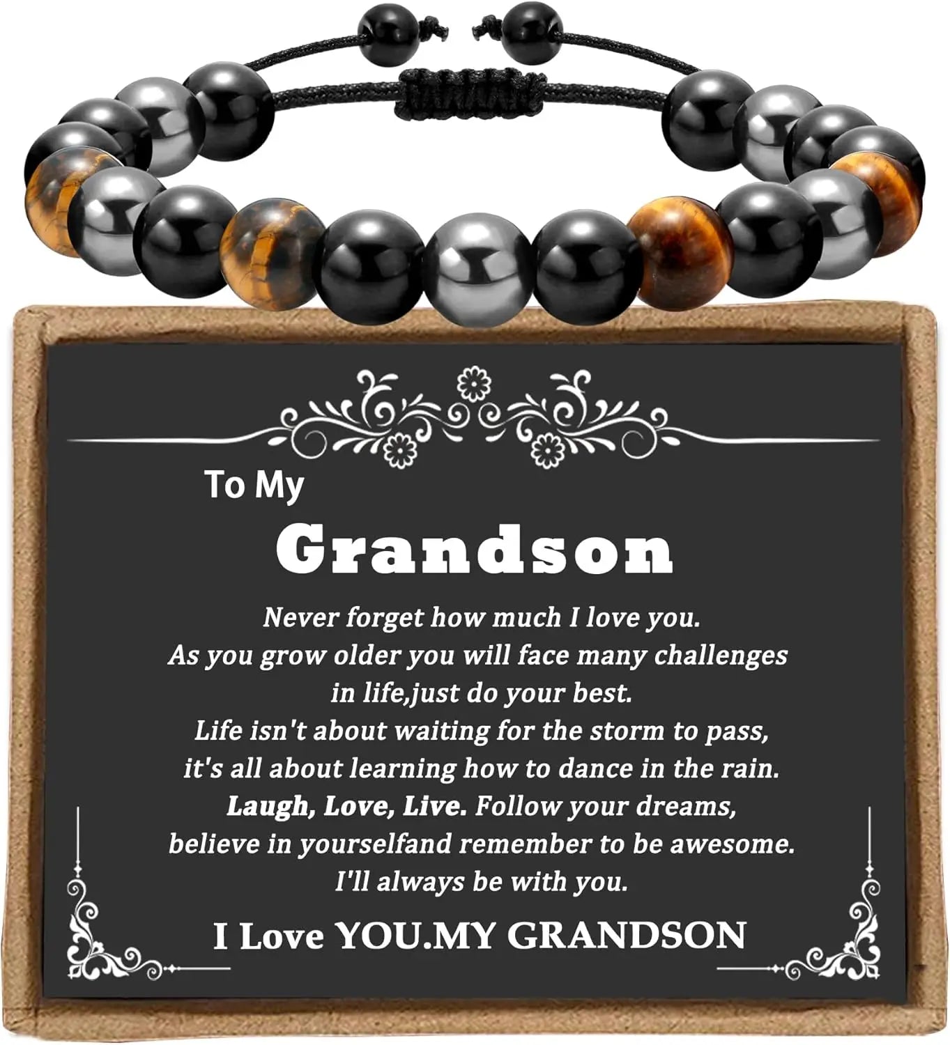 Adjustable ID Triple Protection Bracelets Graduation Gifts for Teen Boys Son Man Teenage, Happy Birthday Gifts for Son Grandson