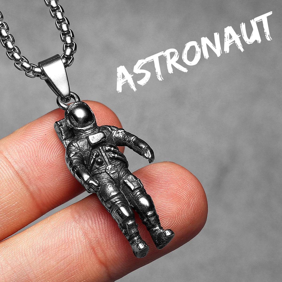 Astronaut Spaceman Stainless Steel Man Necklaces Pendant Chain Retro Punk Women Fashion Jewelry Gifts Wholesale Dropshiping