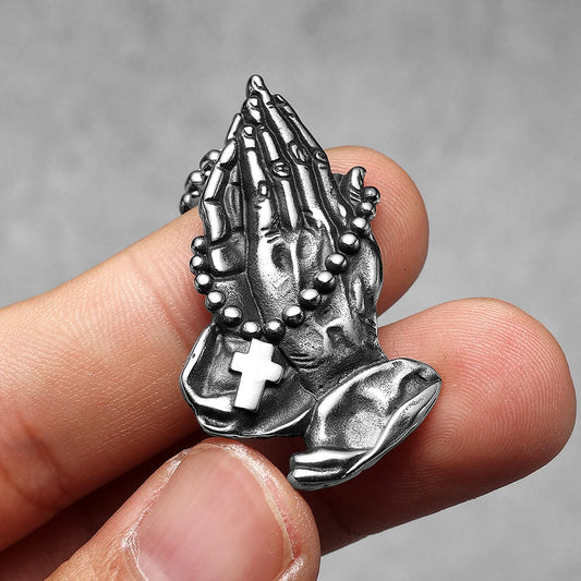 Let Us Pray Retro Amulets Stainless Steel Men Necklaces Pendant Chain Punk For Women Fashion Jewelry Gifts Wholesale Dropshiping