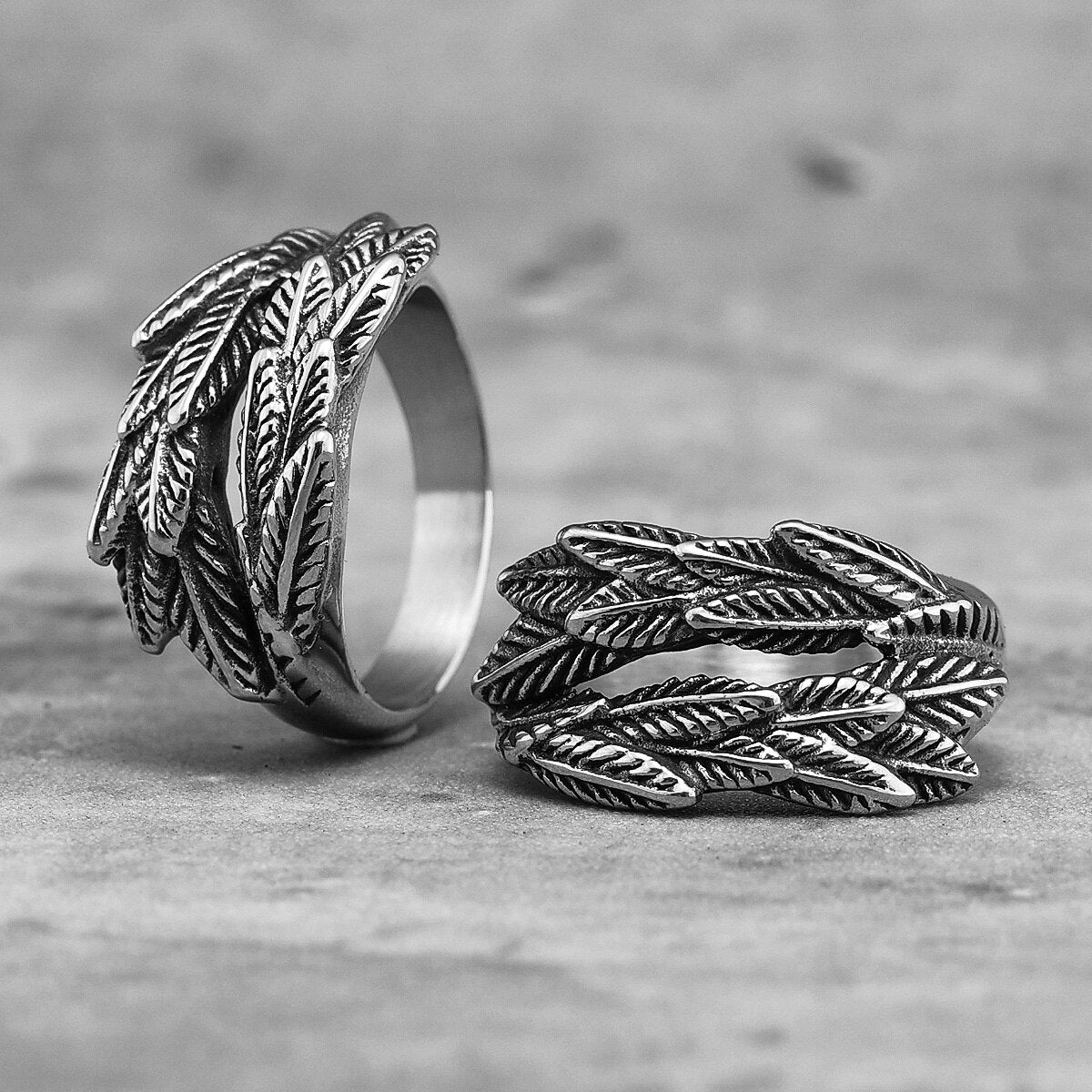 Ear of Wheat Plant Stainless Steel Mens Womens Rings Punk Trendy Unique Amulet for Male Biker Jewelry Creativity Gift