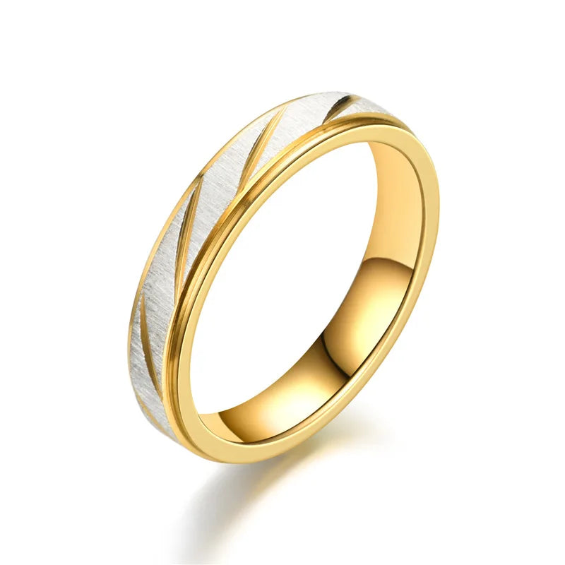 Unique Wave Pattern Couple Rings For Men Women High Quality Stainless Steel Ring Engagement Wedding Rings Jewelry Drop Shipping