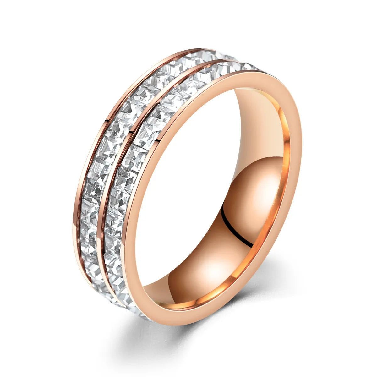Hip Hop Iced Out Crystal CZ Bling Woman Rings Fashion Stainless Steel Rings For Men Women Wedding Engagement Jewelry Wholesale