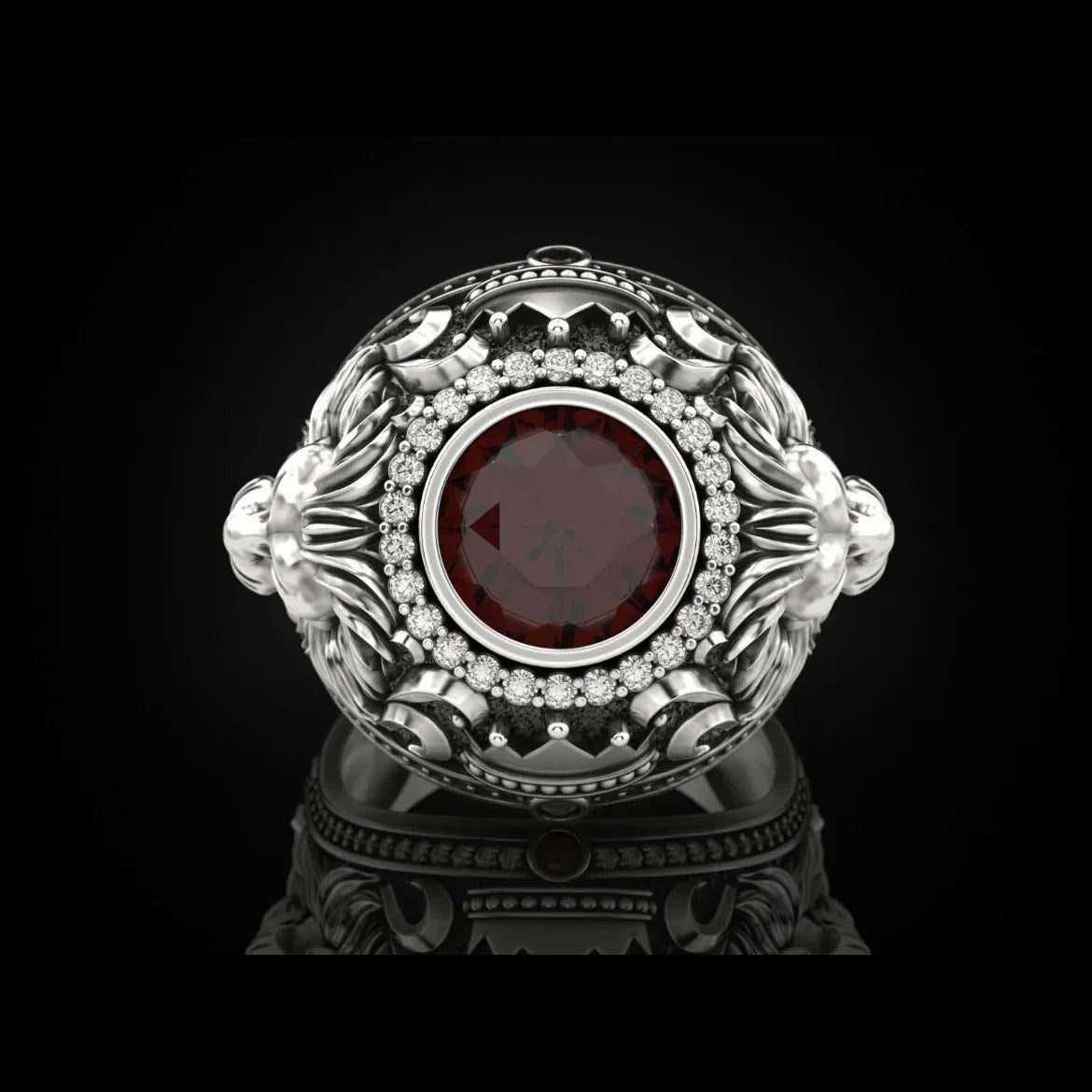 New men's rings, atmospheric fashion retro men's rings, crown lion rings, trend
