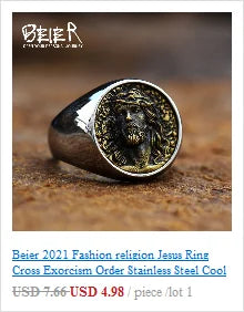 BEIER Stainless steel Thor Hammer Viking Amulet Viking Raven Ring Scandinavian Jewelry man Ring BR8-296