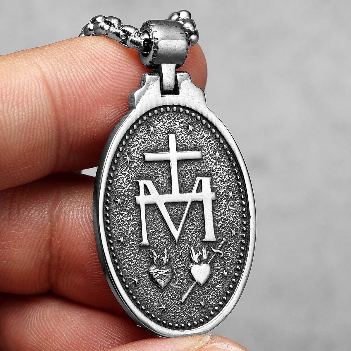 Virgin Mary Angel Cross Stainless Steel Men Necklaces Pendant Chain Amulet Cool New in For Women Fashion Jewelry Gifts Wholesale