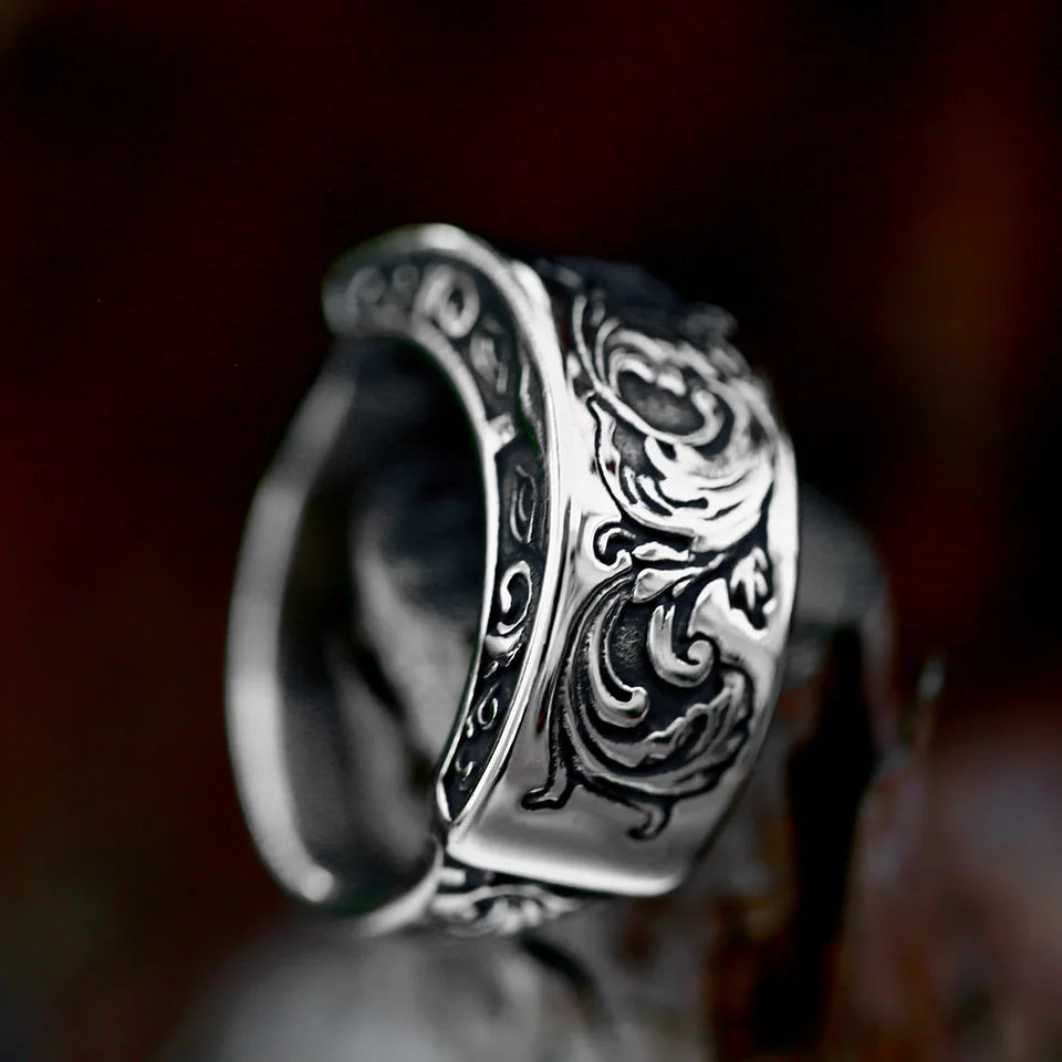 BEIER Cross Antiqued Northern Europe Viking 316L Stainless Steel Ring Gothic Pattern Jewelry  Factory price  BR8-215 US Size