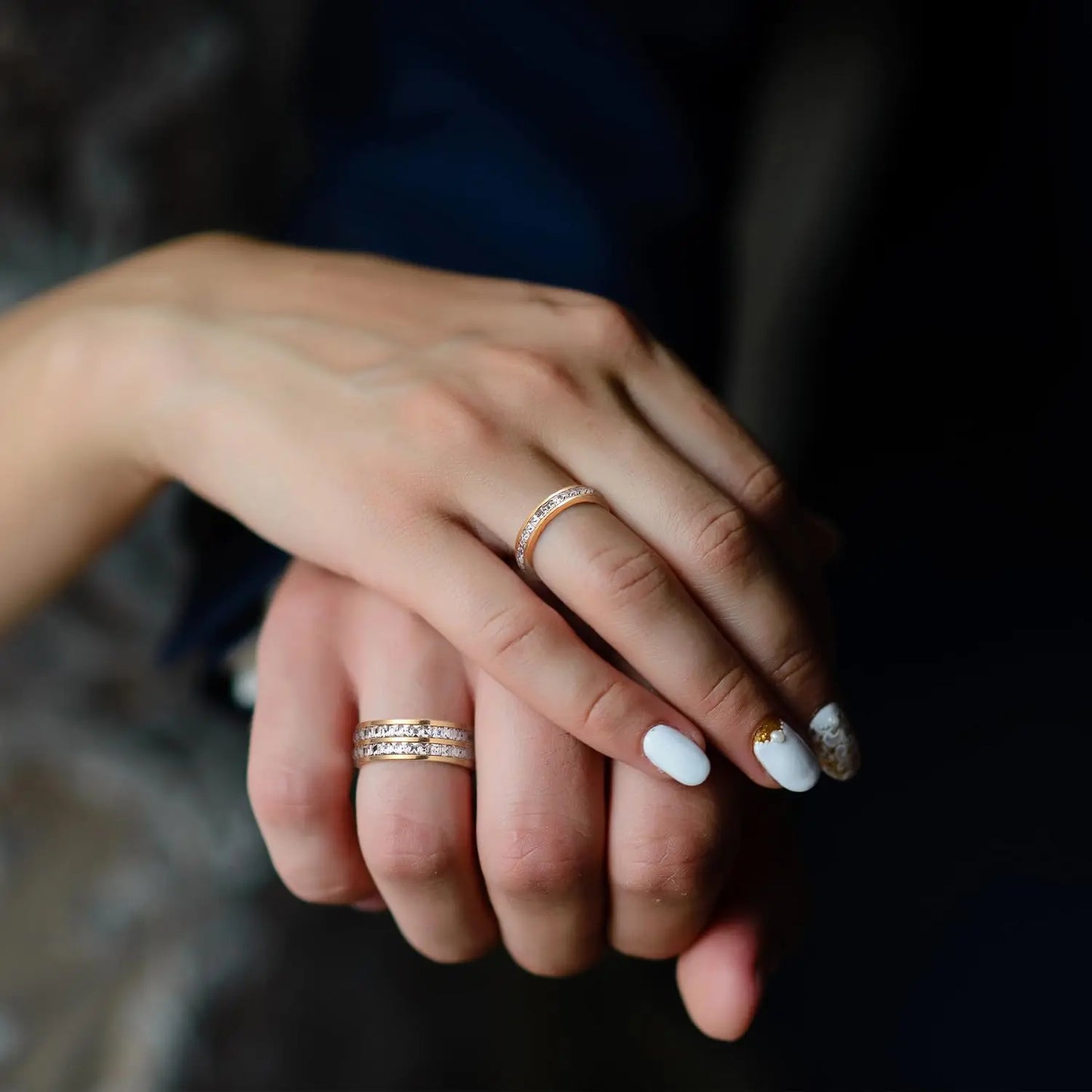 Hip Hop Iced Out Crystal CZ Bling Woman Rings Fashion Stainless Steel Rings For Men Women Wedding Engagement Jewelry Wholesale
