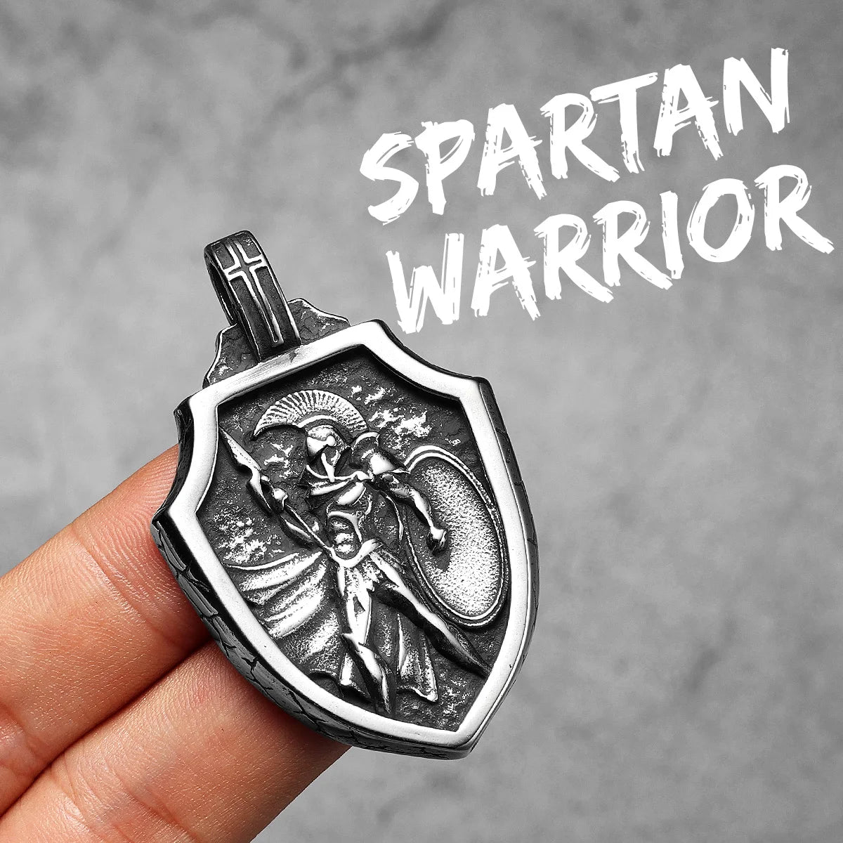 Spartan Warrior Shield Stainless Steel Men Necklaces Pendant Chain Punk Vintage Cool Things for Women Jewelry Gifts Wholesale