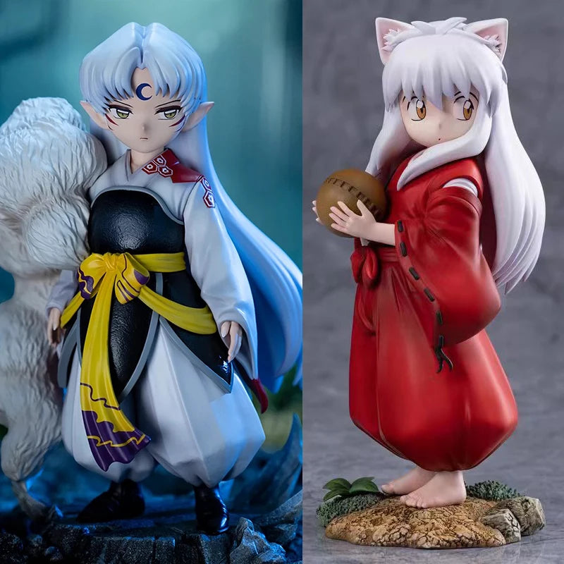 Anime Inuyasha Figures Cute Inuyasha Sesshoumaru Action Figures Children's Standing InuYasha PVC Model Collection Toys Gifts