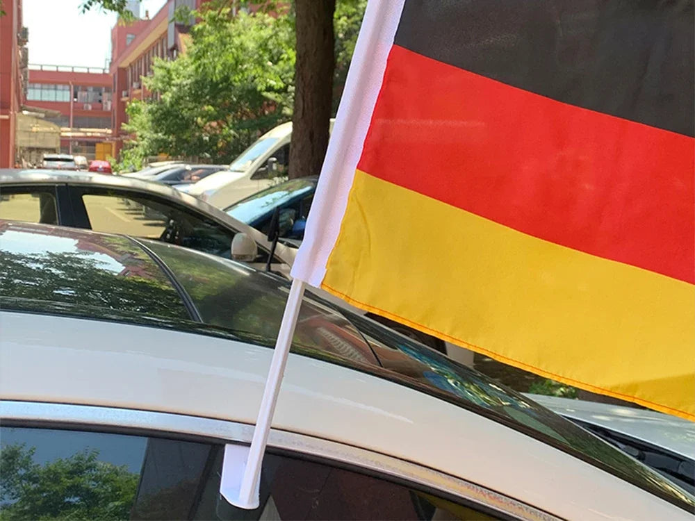 CUSTOM FLAG Germany car flag 30*45cm Germany car waving Flag with plastic flagpole
