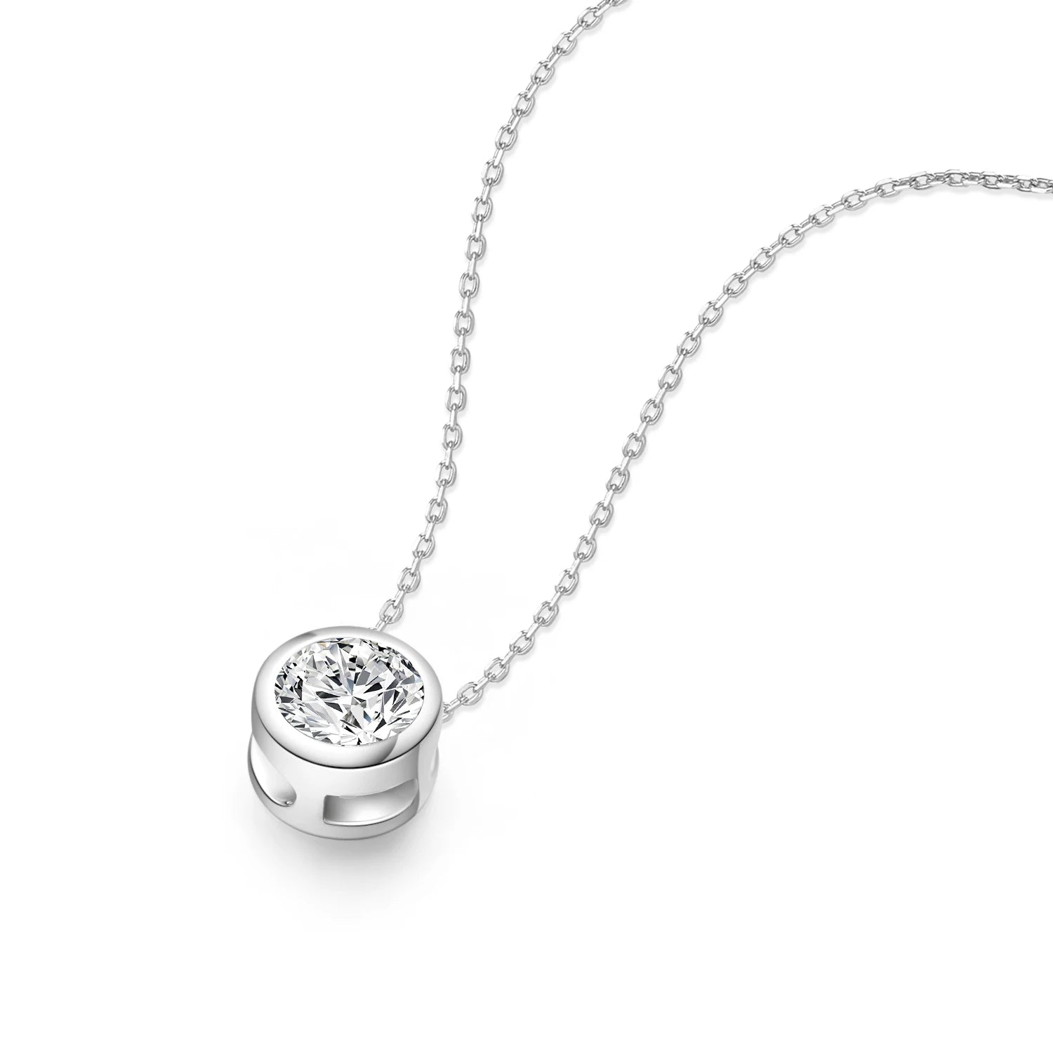 0.2/0.3/0.5ct NGIC/NGTC Certificated Lab Grow Diamonds Pendant Classic Simple Round 18K White Gold Necklace Pendant