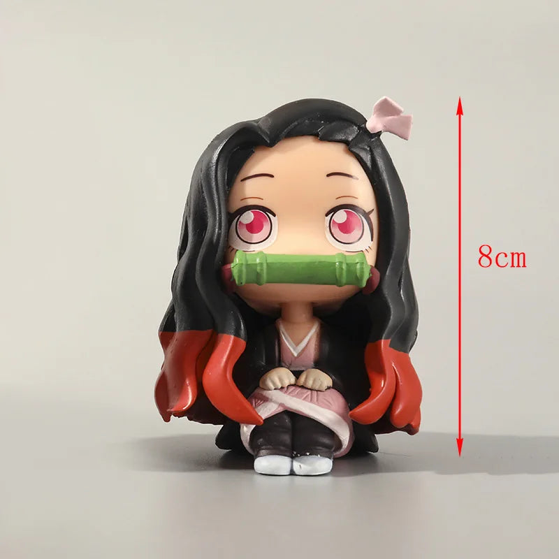 Demon Slayer Kamado Tanjirou Kamado Nezuko Kawaii Q Ver. PVC Action Figure Anime Figure Model Toys Collection Doll Gift no retail box