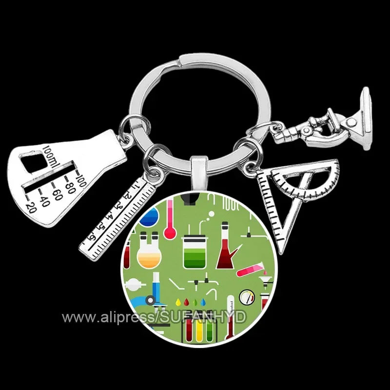 Creative Chemistry Keychain for Key Science Key Rings for Biology Master Teacher's Day Gift for Professor Chemistry c-49-11