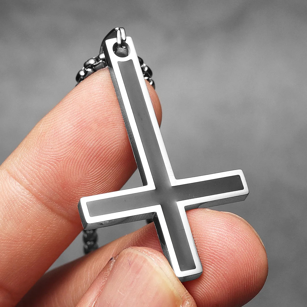 Saint Peter's Cross Simple Amulet Stainless Steel Men Necklaces Pendant Chain Punk Women Fashion Jewelry Gifts Wholesale Dropshiping