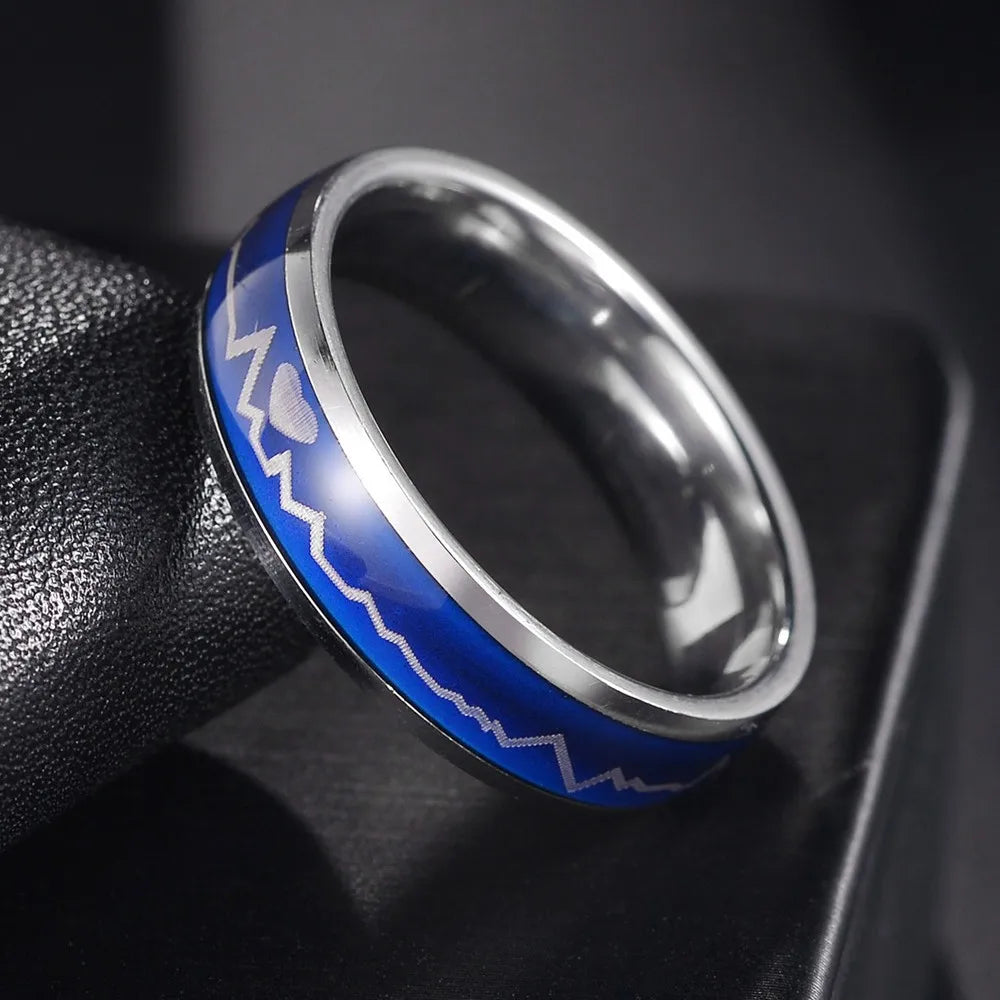 Fashion New 8mm Simple Men Ring Smooth Stainless Steel Blue Charms Rings Women's Couple Jewelry Gift Dropshipping
