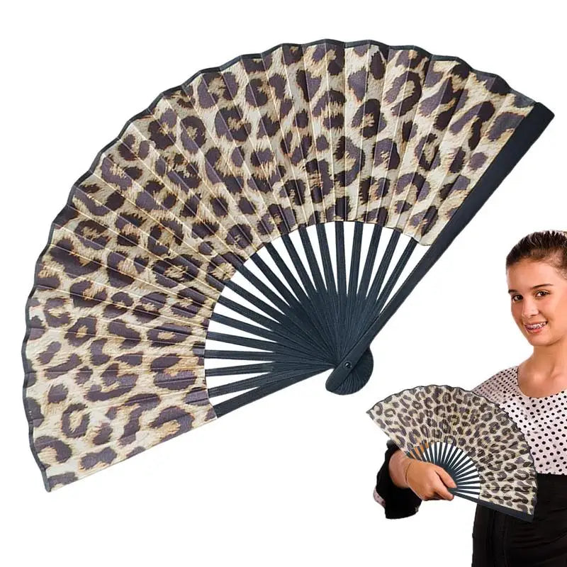 Chinese Style Pattern Hand Held Fans Bamboo Satin Cloth Folding Handheld Folded For Church Wedding Hand Fan Cool Bamboo Hand Fan