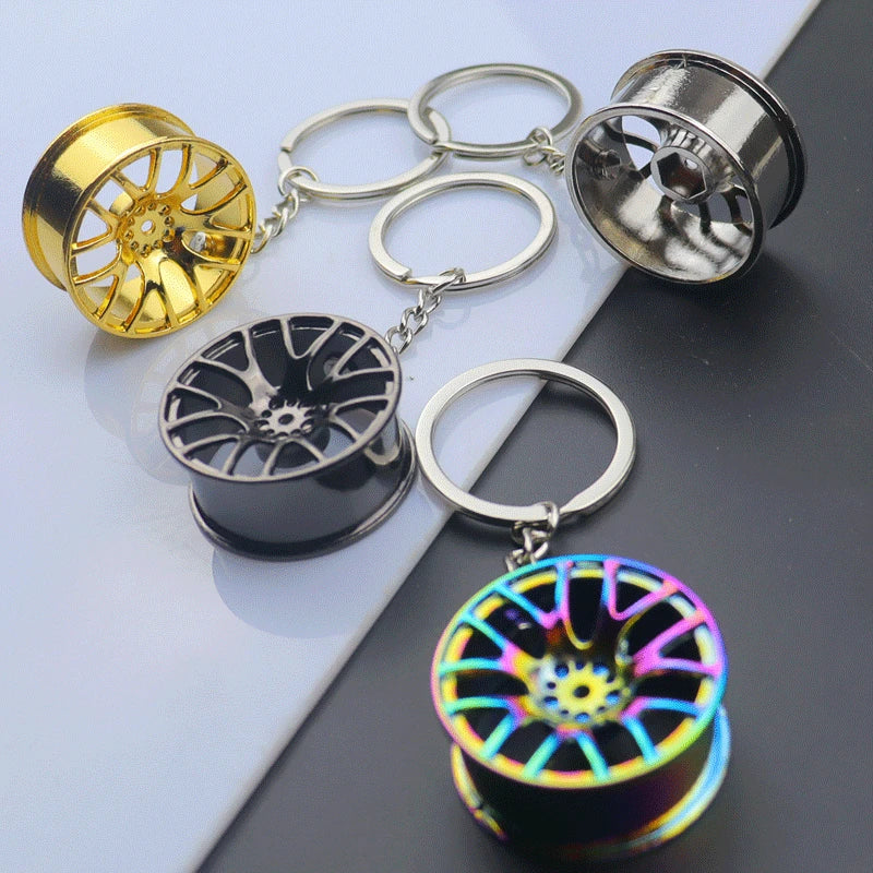 Creative Wheel Tire Style Keychain Speed Gearbox Gear Head Key Ring Metal Car Trinket Keyring Boyfriend Unique Birthday Gift