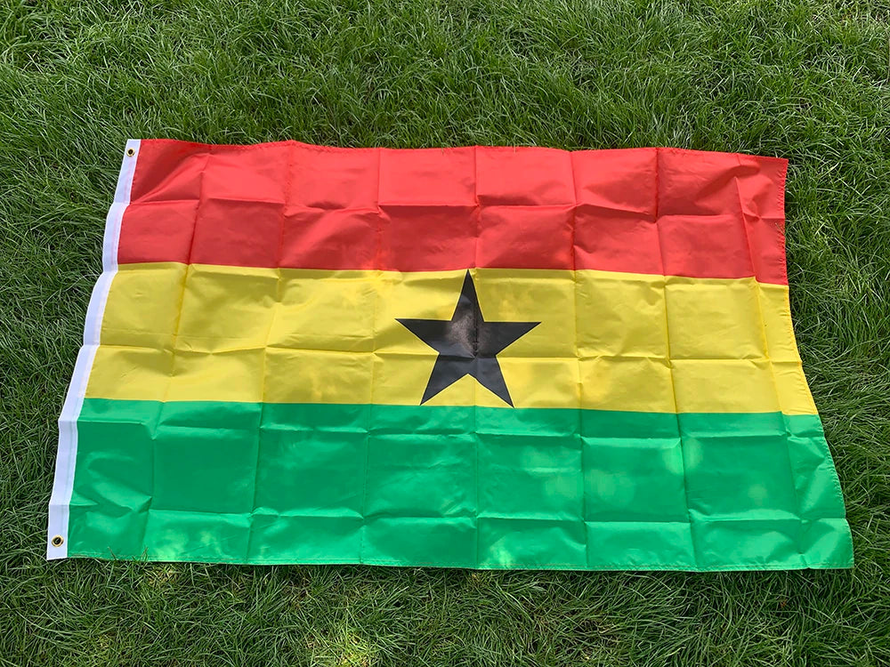 SKY FLAG  Ghana Flag 150x90cm high quality Polyester hanging Ghana National Flags Double Sided Printed Ghana Flag Banner