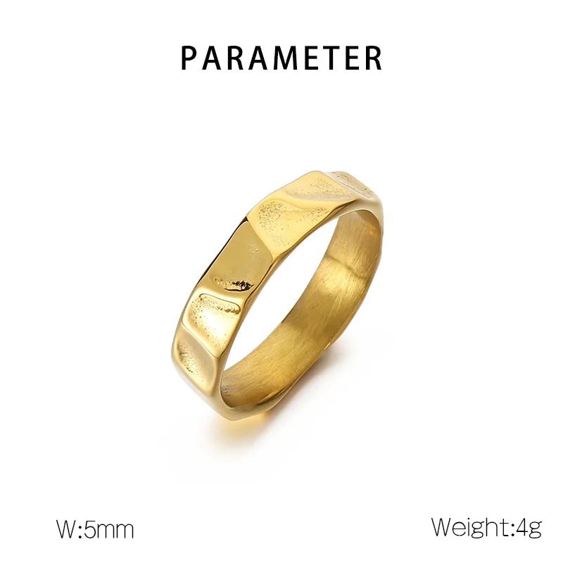 Simple Fashion Thin Stainless Steel Rings For Women Men Geometric Punk Finger Decoration Wedding Party Jewelry Christmas Gifts